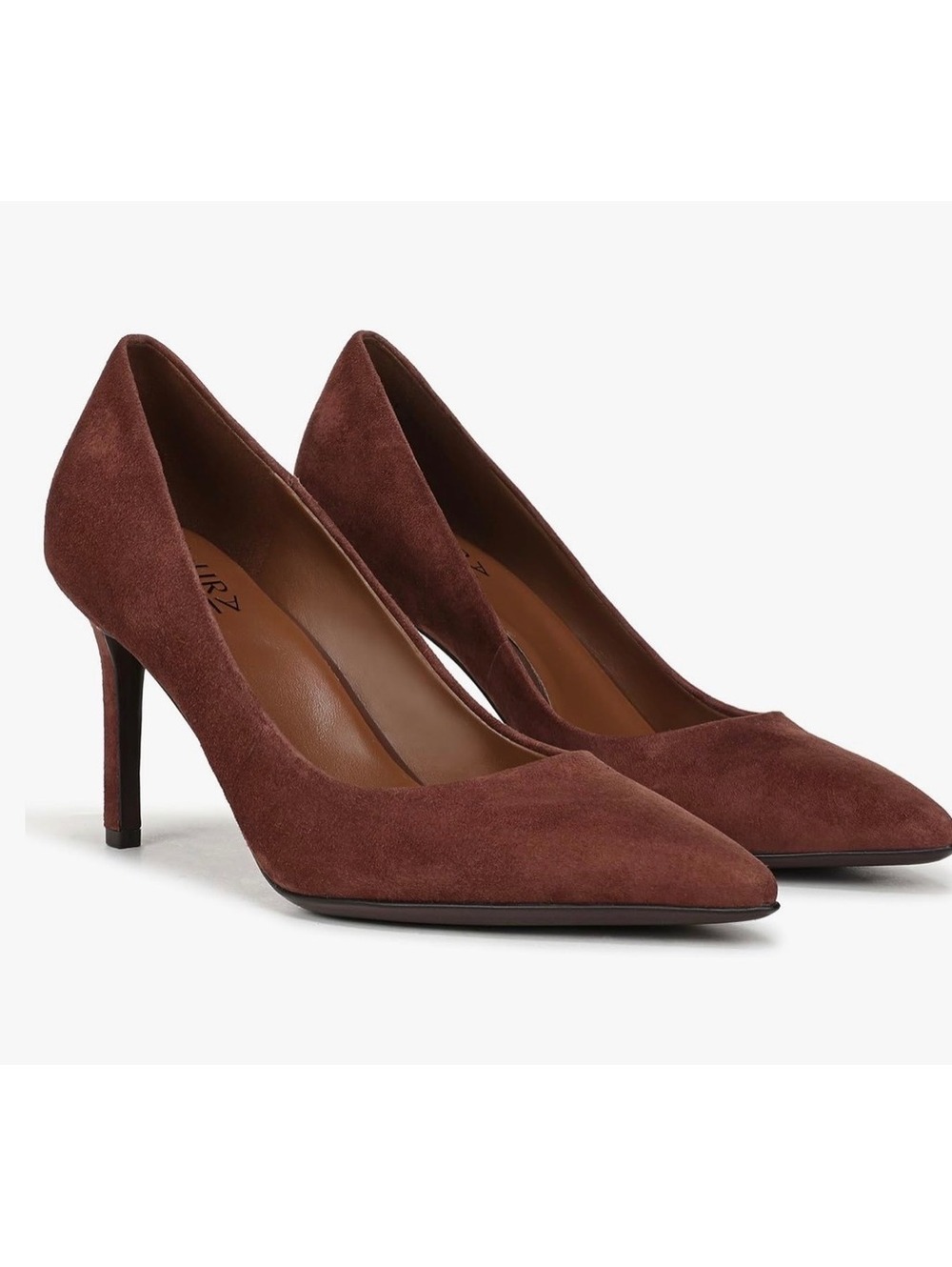 Naturalizer Women's Anna Pump Brown Suede Pointed Toe Heels